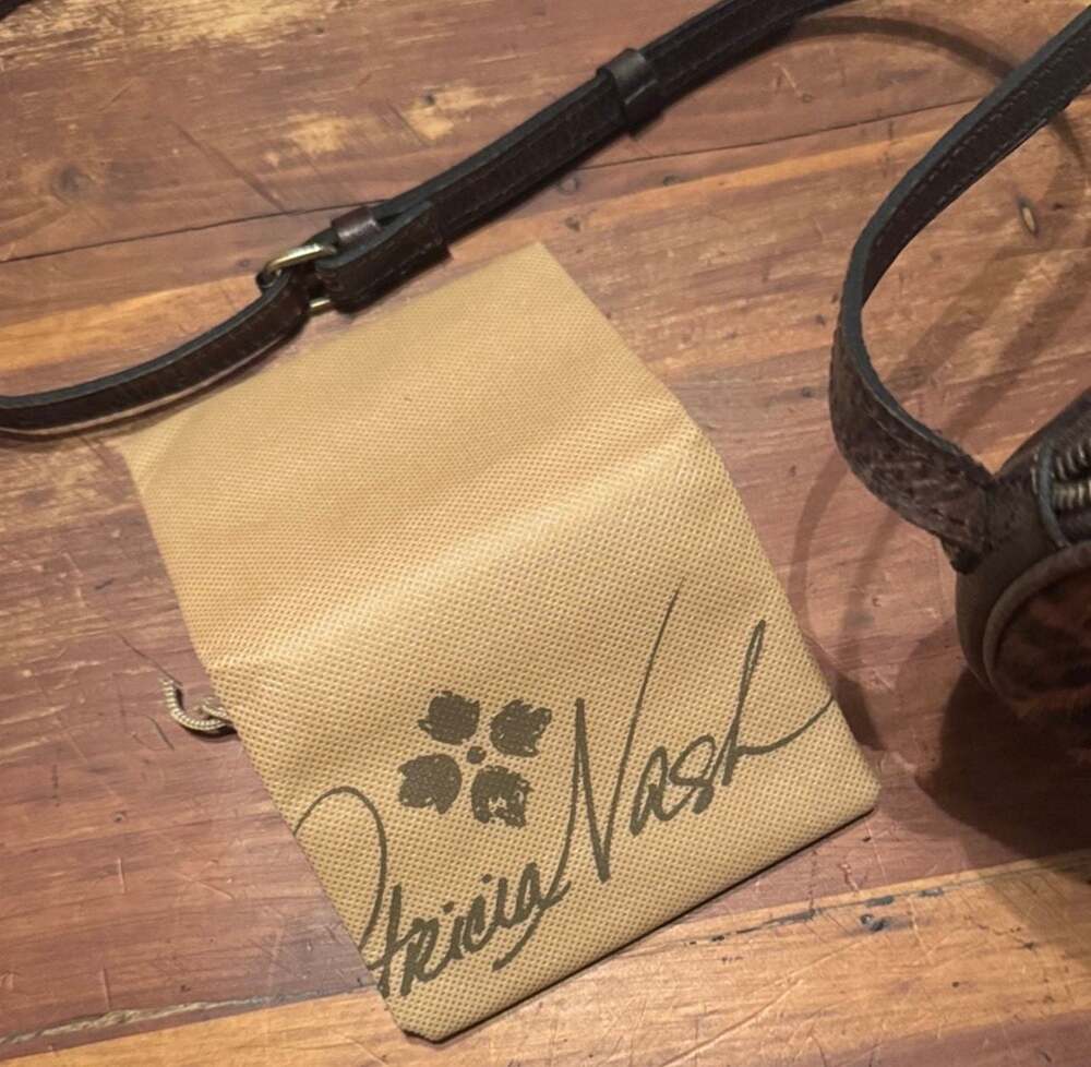 Patricia Nash Scafati Leopard Haircalf Canteen Crossbody Bag - Tassel Detail - Picture 7 of 7